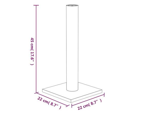 Stâlp de zgâriere pentru pisici, gri închis, 22x22x45 cm, 5 image