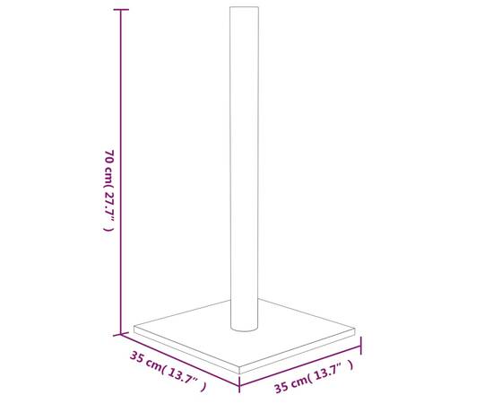 Stâlp de zgâriere pentru pisici, gri deschis, 35x35x70 cm, 5 image