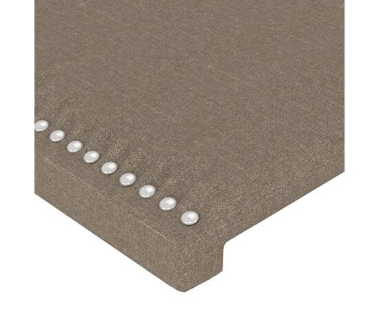 Tăblie de pat cu led, gri taupe, 183x16x78/88 cm, textil, 5 image