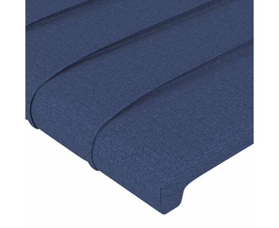 Tăblie de pat cu led, albastru, 93x16x118/128 cm, textil, 5 image