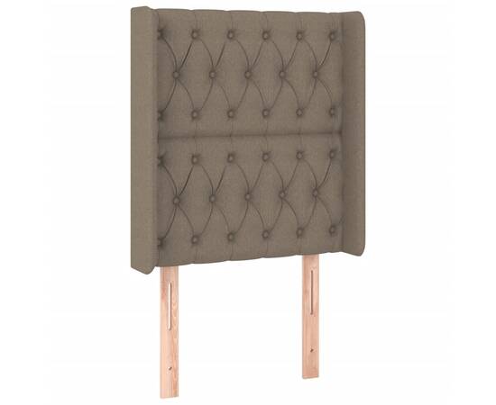 Tăblie de pat cu led, gri taupe, 83x16x118/128 cm, textil, 3 image