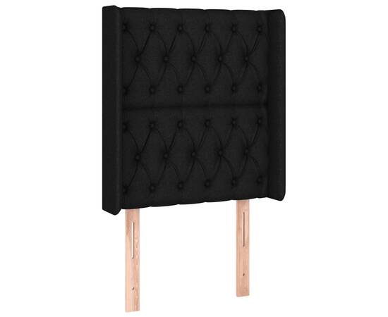 Tăblie de pat cu led, negru, 83x16x118/128 cm, textil, 3 image