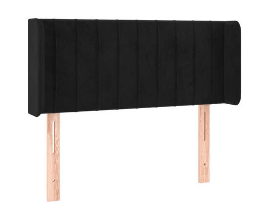 Tăblie de pat cu led, negru, 93x16x78/88 cm, catifea, 3 image