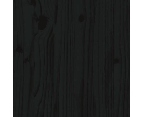 Bancă, negru, 112,5x51,5x96,5 cm, lemn masiv de pin, 8 image