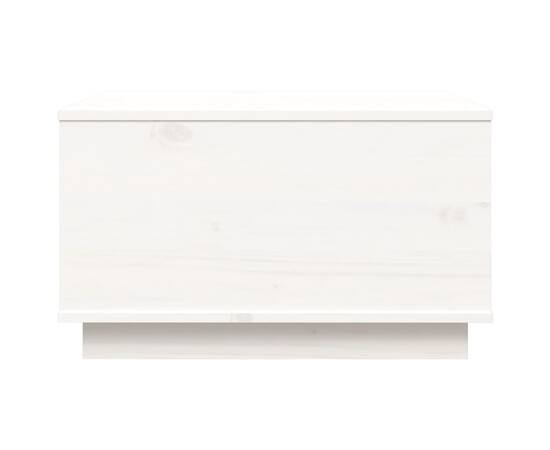 Măsuță de cafea, alb, 60x50x35 cm, lemn masiv de pin, 6 image