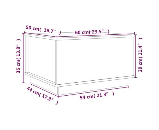 Măsuță de cafea, alb, 60x50x35 cm, lemn masiv de pin, 10 image
