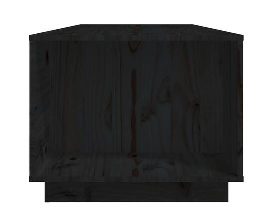 Măsuță de cafea, negru, 110x50x40 cm, lemn masiv de pin, 7 image