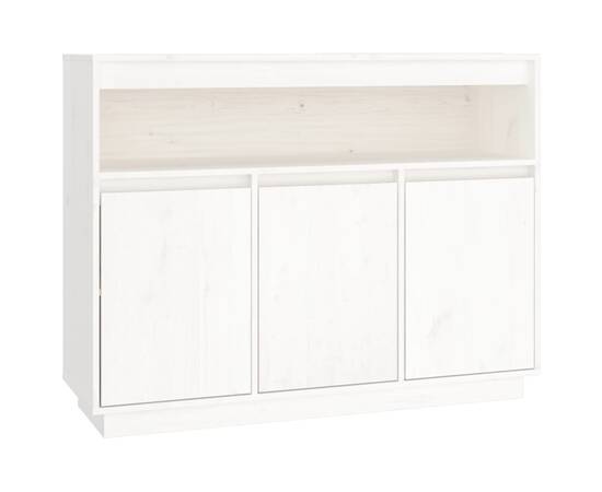 Servantă, alb, 104,5x34x80 cm, lemn masiv de pin, 2 image