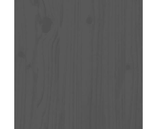 Servantă, gri, 104,5x34x80 cm, lemn masiv de pin, 9 image