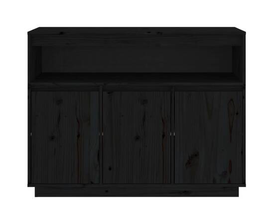 Servantă, negru, 104,5x34x80 cm, lemn masiv de pin, 6 image