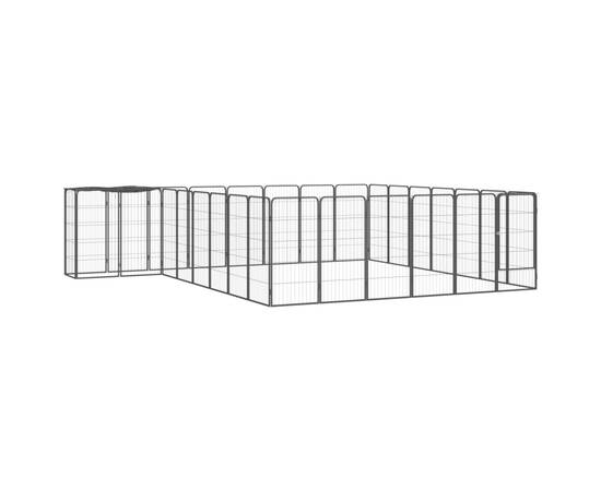 Țarc câini 30 panouri negru 50x100 cm oțel vopsit electrostatic