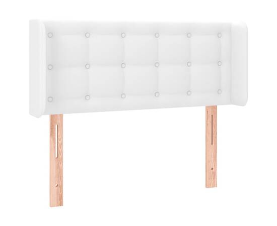 Tăblie de pat cu led, alb, 103x16x78/88 cm, piele ecologică, 3 image