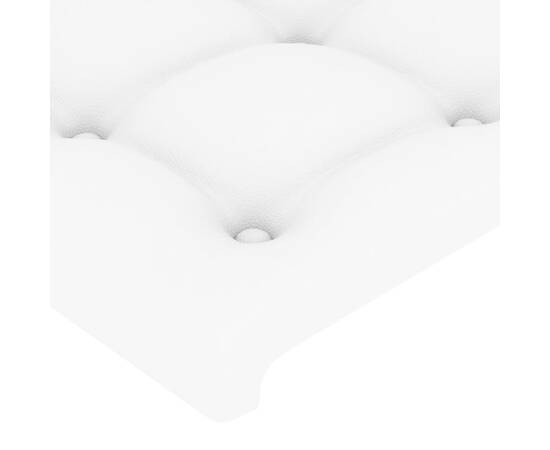 Tăblie de pat cu led, alb, 183x16x78/88 cm, piele ecologică, 5 image
