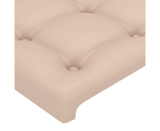 Tăblie de pat cu led, cappuccino, 80x5x78/88cm, piele ecologică, 5 image
