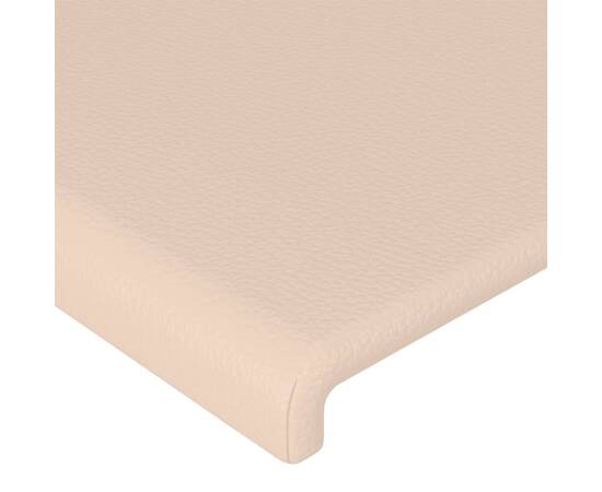 Tăblie de pat cu led, cappuccino 83x16x78/88 cm piele ecologică, 5 image