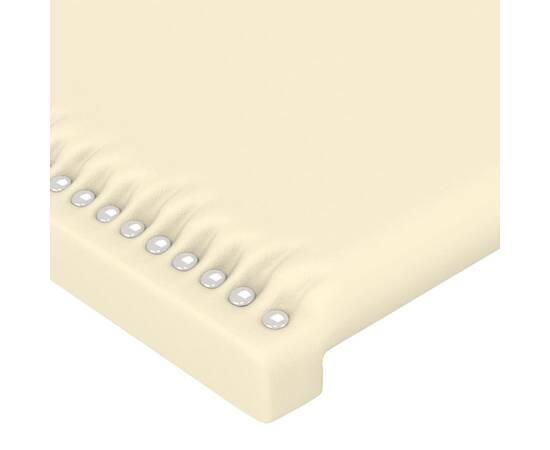 Tăblie de pat cu led, crem, 163x16x78/88 cm, piele ecologică, 5 image
