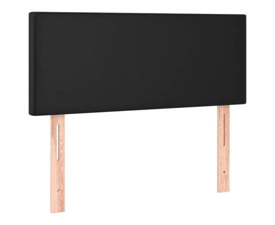 Tăblie de pat cu led, negru, 80x5x78/88 cm, piele ecologică, 4 image