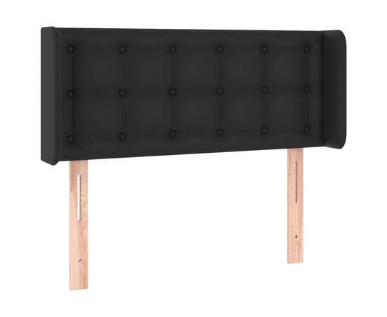 Tăblie de pat cu led, negru, 93x16x78/88 cm, piele ecologică, 3 image