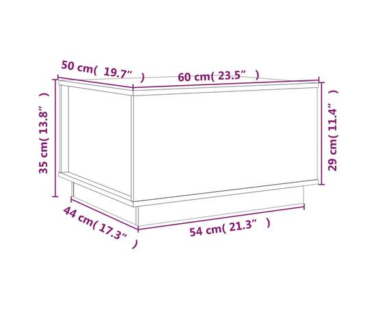 Măsuță de cafea, gri, 60x50x35 cm, lemn masiv de pin, 10 image