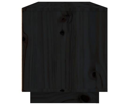 Comodă tv, negru, 80x35x40,5 cm, lemn masiv de pin, 8 image