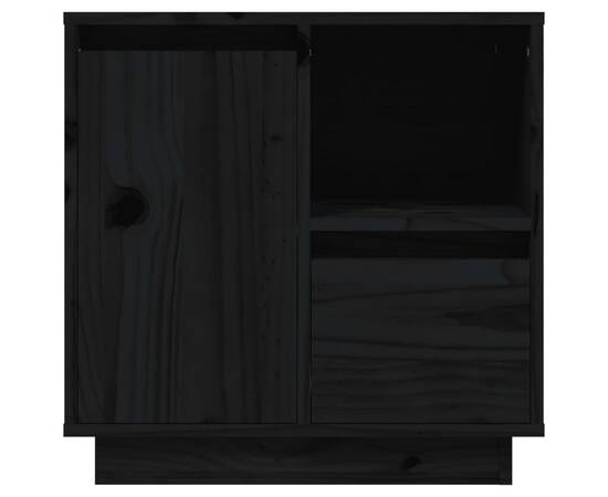 Noptieră, negru, 50x34x50 cm, lemn masiv de pin, 6 image