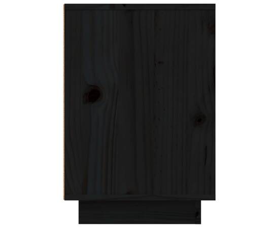Noptieră, negru, 50x34x50 cm, lemn masiv de pin, 7 image