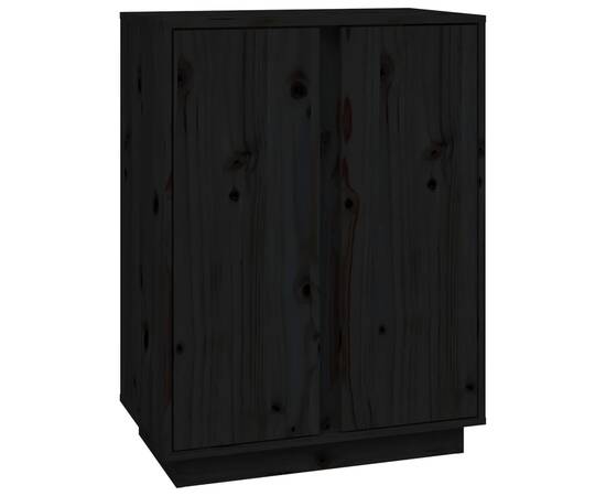 Servantă, negru, 60x35x80 cm, lemn masiv de pin, 2 image