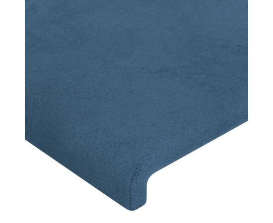 Tăblie de pat cu led, albastru închis, 100x5x118/128cm, catifea, 5 image