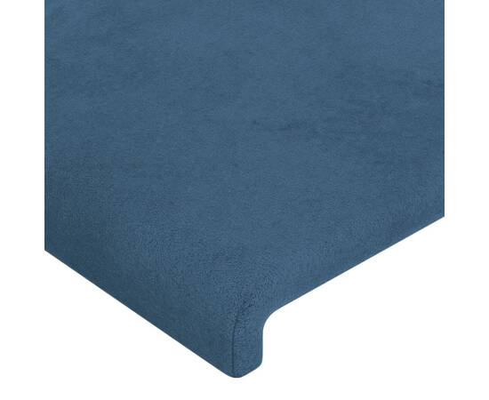 Tăblie de pat cu led, albastru închis, 80x5x118/128cm, catifea, 5 image