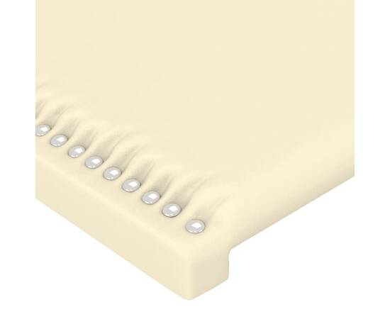 Tăblie de pat cu led, crem, 80x5x118/128 cm, piele ecologică, 5 image