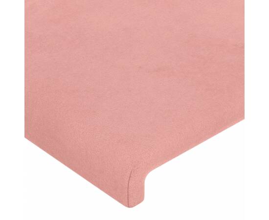 Tăblie de pat cu led, roz, 100x5x118/128 cm, catifea, 5 image