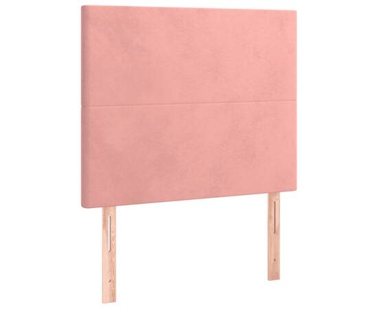 Tăblie de pat cu led, roz, 90x5x118/128 cm, catifea, 4 image