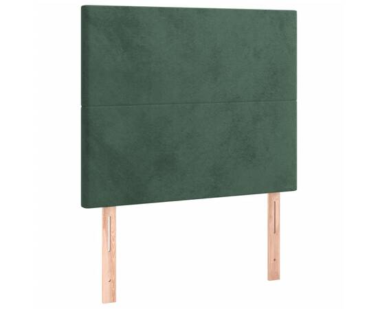 Tăblie de pat cu led, verde închis, 80x5x118/128 cm, catifea, 4 image