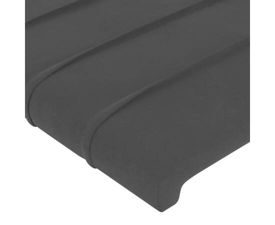 Tăblie de pat cu led, negru, 100x5x118/128 cm, catifea, 5 image
