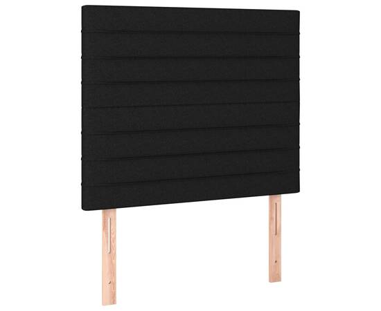 Tăblie de pat cu led, negru, 100x5x118/128 cm, textil, 4 image