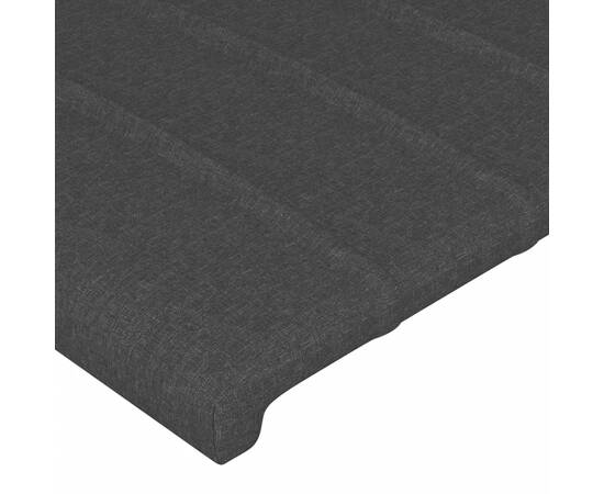 Tăblie de pat cu led, negru, 80x5x118/128 cm, textil, 5 image