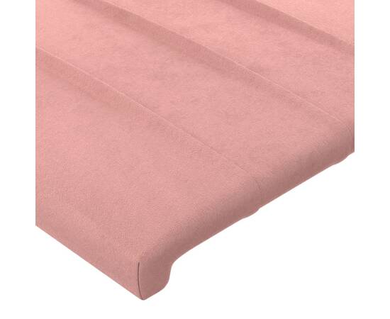 Tăblie de pat cu led, roz, 80x5x118/128 cm, catifea, 5 image