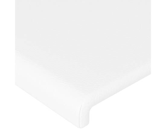 Tăblie de pat cu led, alb, 103x16x78/88 cm, piele ecologică, 5 image