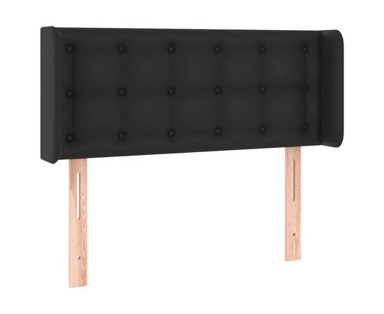 Tăblie de pat cu led, negru, 103x16x78/88 cm, piele ecologică, 3 image