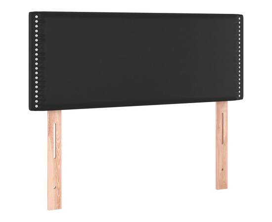 Tăblie de pat cu led, negru, 90x5x78/88 cm, piele ecologică, 4 image