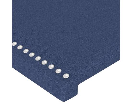 Tăblie de pat cu led, albastru, 90x5x118/128 cm, textil, 5 image