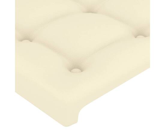 Tăblie de pat cu led, crem, 83x16x78/88 cm, piele ecologică, 5 image