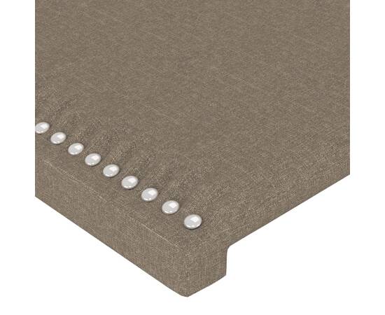 Tăblie de pat cu led, gri taupe, 80x5x118/128 cm, textil, 5 image