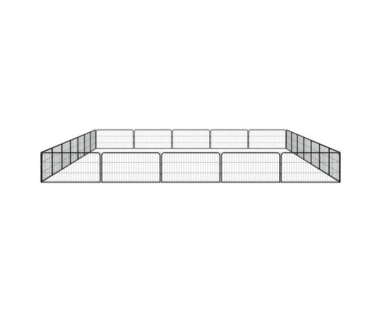 Țarc câini 24 panouri negru 100x50 cm oțel vopsit electrostatic, 4 image