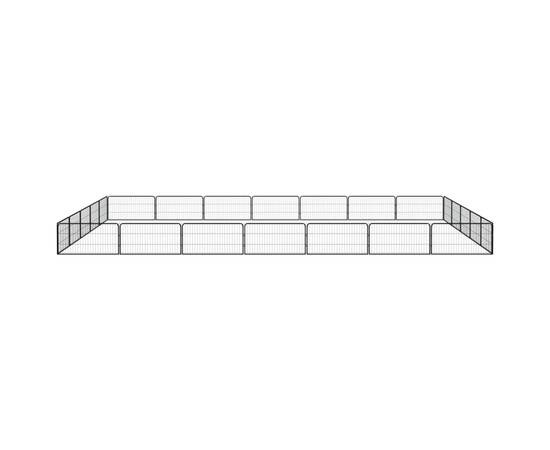 Țarc câini 24 panouri negru 100x50 cm oțel vopsit electrostatic, 2 image