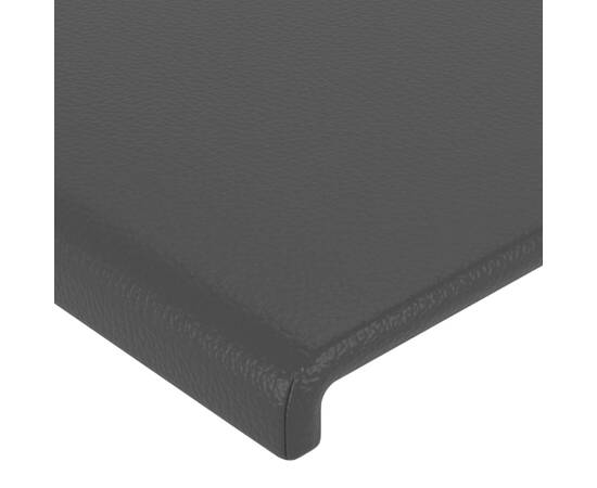 Tăblie de pat cu led, negru, 100x5x118/128 cm, piele ecologică, 5 image