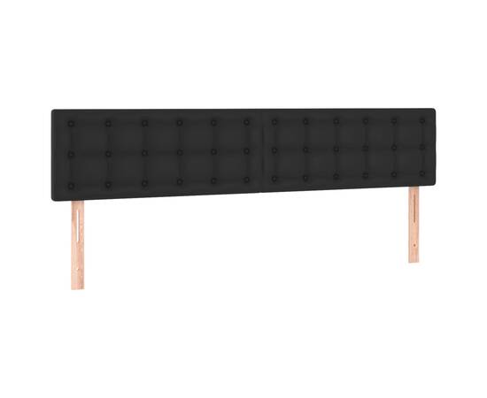 Tăblie de pat cu led, negru, 200x5x78/88 cm, piele ecologică, 4 image