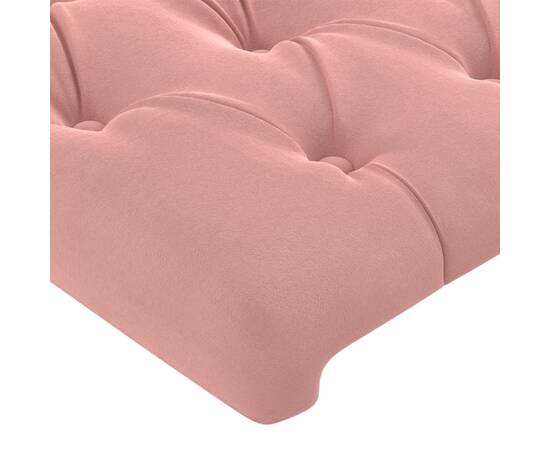 Tăblie de pat cu led, roz, 180x7x118/128 cm, catifea, 5 image