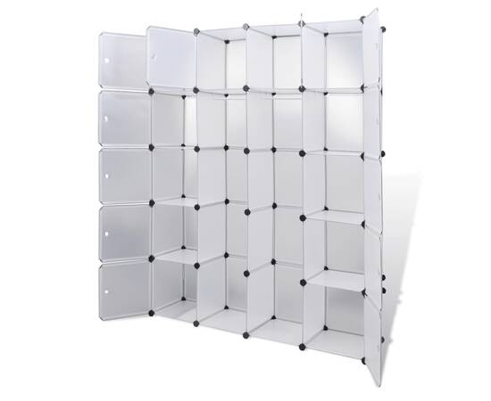 Dulap modular cu 14 compartimente alb 37 x 146 x 180,5 cm, 4 image