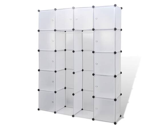 Dulap modular cu 14 compartimente alb 37 x 146 x 180,5 cm, 2 image